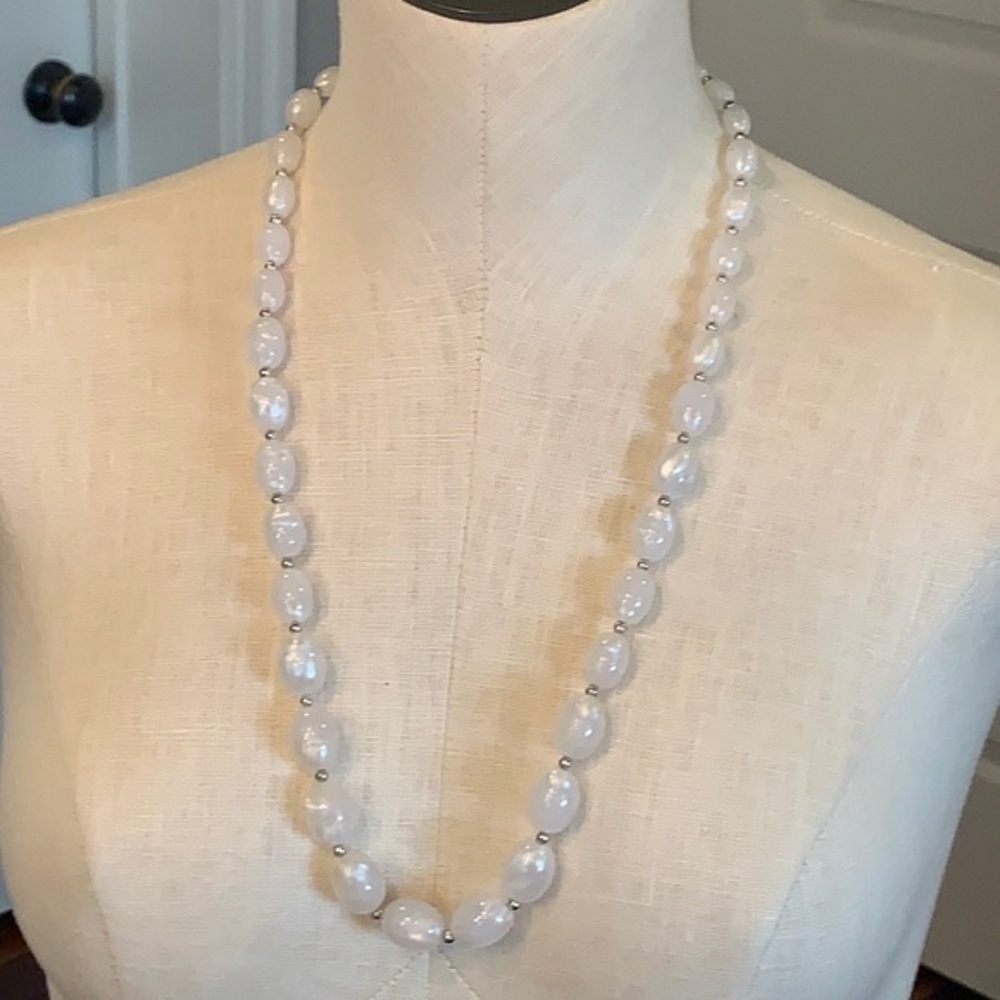 Monet glass bead nice quality graduates long beaded necklace